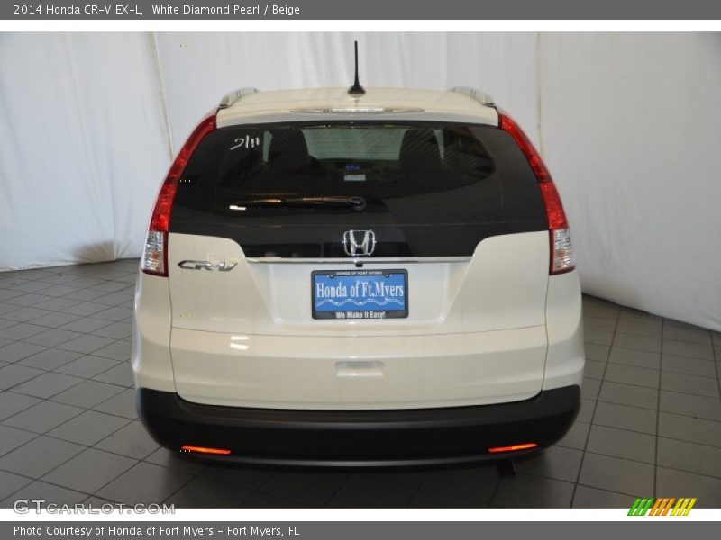 White Diamond Pearl / Beige 2014 Honda CR-V EX-L