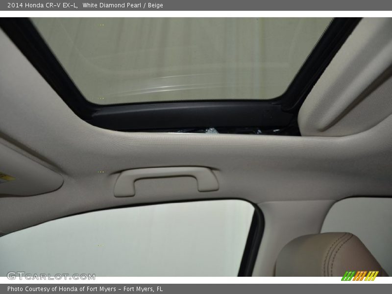 White Diamond Pearl / Beige 2014 Honda CR-V EX-L
