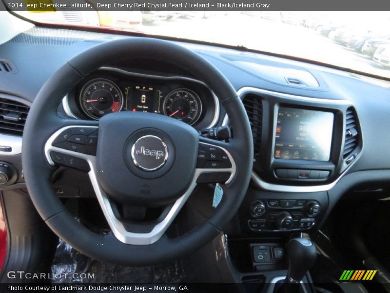 Deep Cherry Red Crystal Pearl / Iceland - Black/Iceland Gray 2014 Jeep Cherokee Latitude