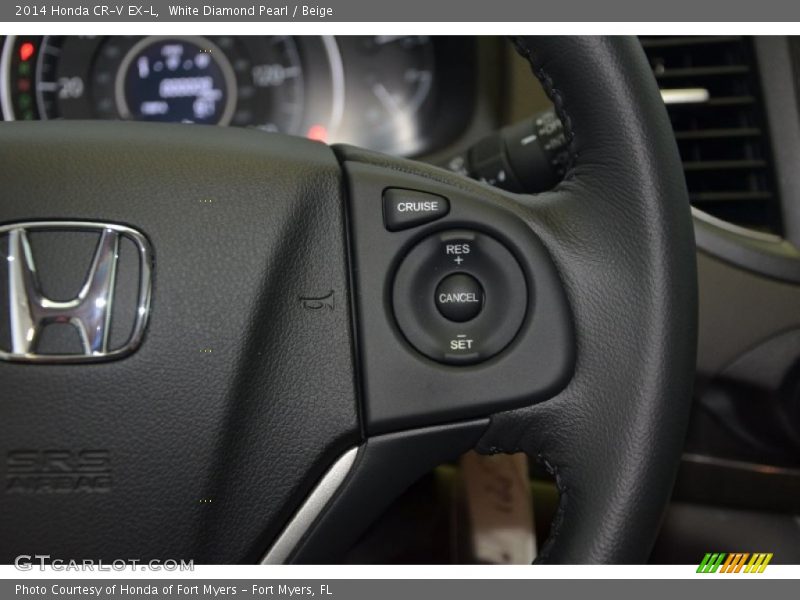 White Diamond Pearl / Beige 2014 Honda CR-V EX-L