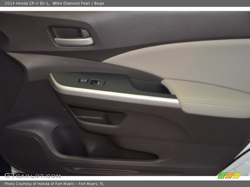 White Diamond Pearl / Beige 2014 Honda CR-V EX-L