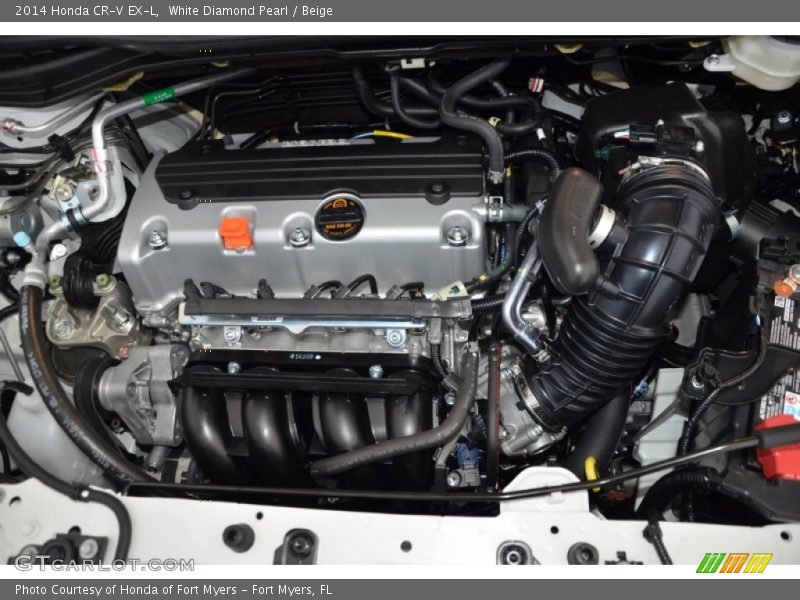 White Diamond Pearl / Beige 2014 Honda CR-V EX-L