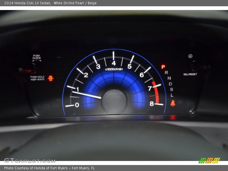 White Orchid Pearl / Beige 2014 Honda Civic LX Sedan