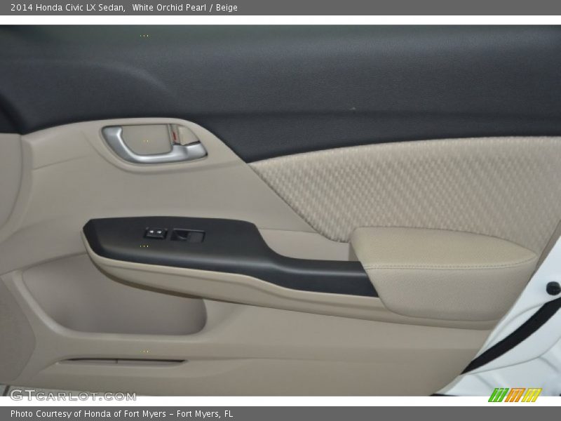 White Orchid Pearl / Beige 2014 Honda Civic LX Sedan