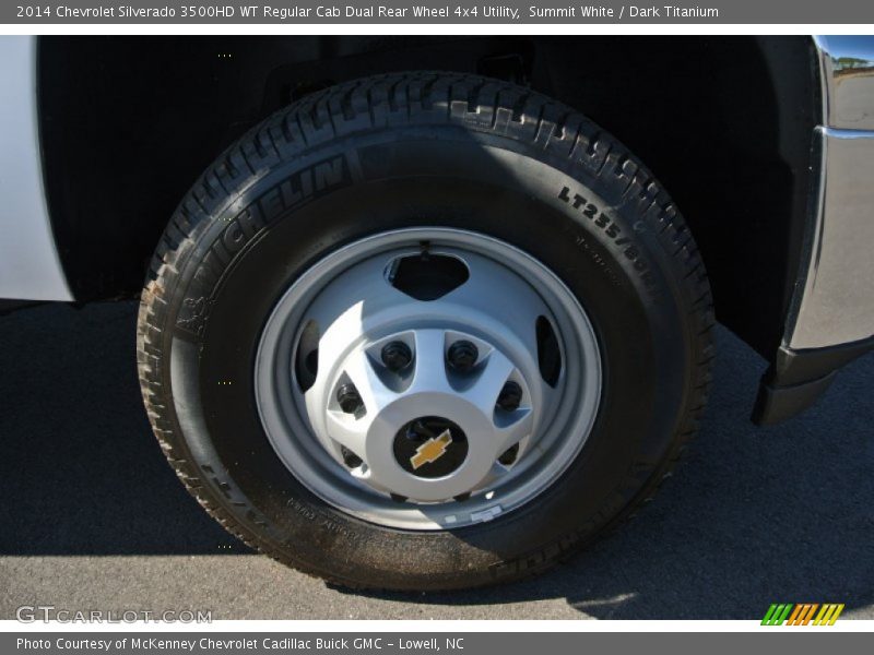 Summit White / Dark Titanium 2014 Chevrolet Silverado 3500HD WT Regular Cab Dual Rear Wheel 4x4 Utility