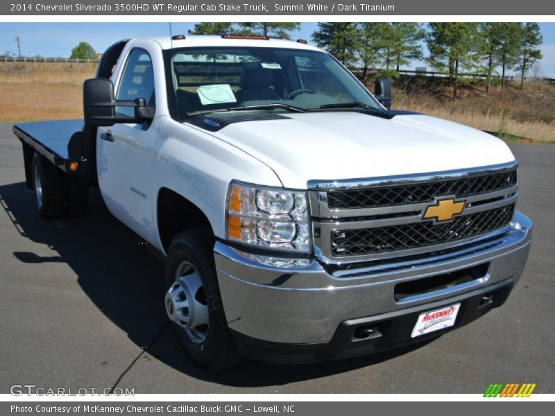 Summit White / Dark Titanium 2014 Chevrolet Silverado 3500HD WT Regular Cab Stake Truck