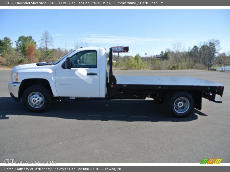 Summit White / Dark Titanium 2014 Chevrolet Silverado 3500HD WT Regular Cab Stake Truck