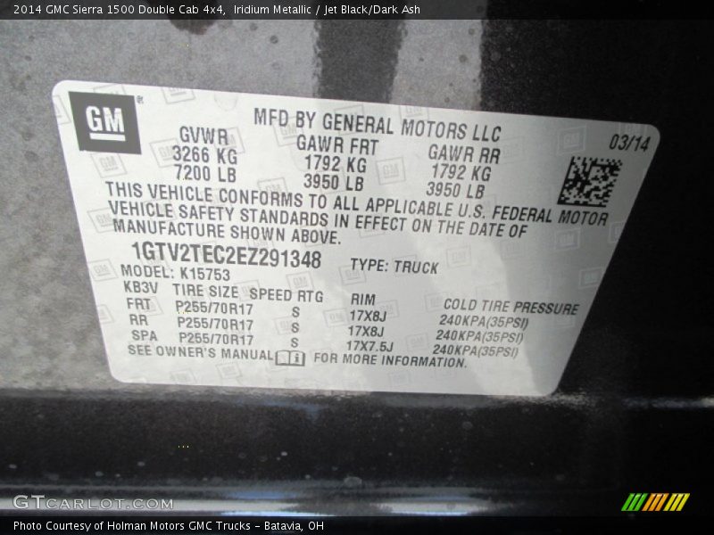 Iridium Metallic / Jet Black/Dark Ash 2014 GMC Sierra 1500 Double Cab 4x4