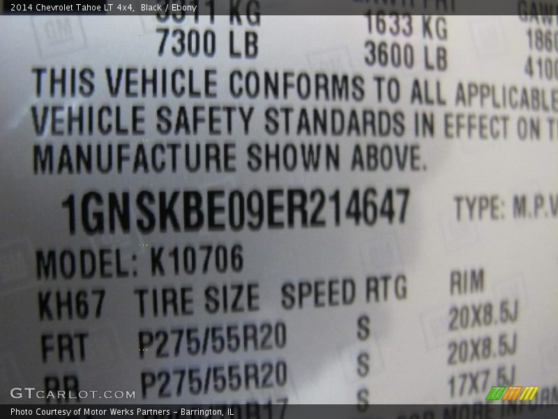 Black / Ebony 2014 Chevrolet Tahoe LT 4x4