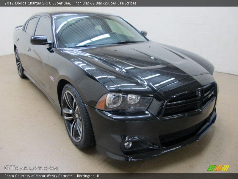 Pitch Black / Black/Super Bee Stripes 2012 Dodge Charger SRT8 Super Bee