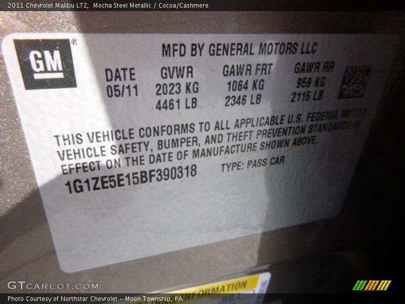 Mocha Steel Metallic / Cocoa/Cashmere 2011 Chevrolet Malibu LTZ