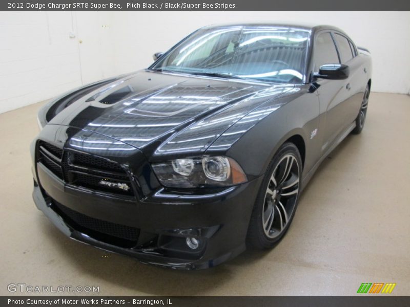 Pitch Black / Black/Super Bee Stripes 2012 Dodge Charger SRT8 Super Bee