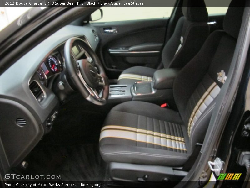 Pitch Black / Black/Super Bee Stripes 2012 Dodge Charger SRT8 Super Bee