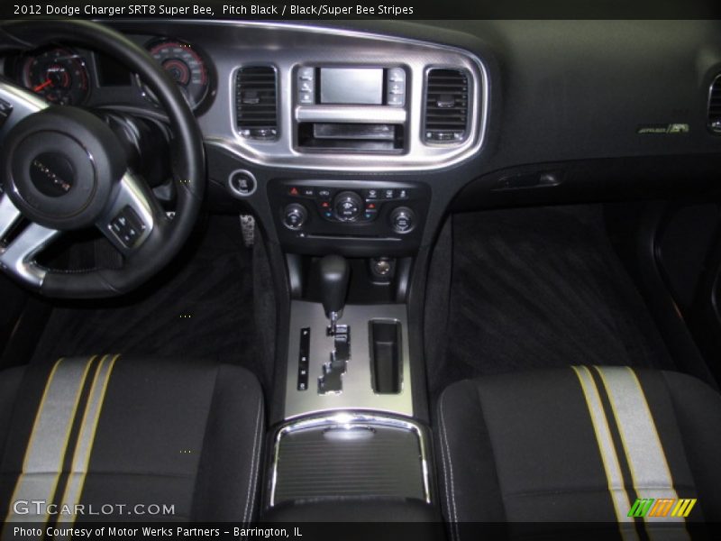 Pitch Black / Black/Super Bee Stripes 2012 Dodge Charger SRT8 Super Bee