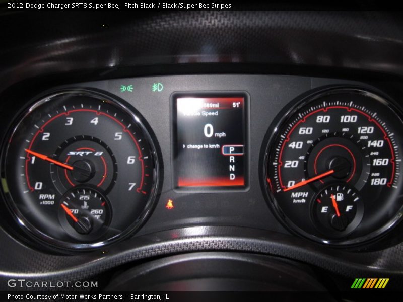Pitch Black / Black/Super Bee Stripes 2012 Dodge Charger SRT8 Super Bee