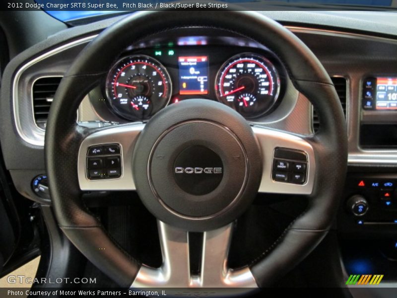 Pitch Black / Black/Super Bee Stripes 2012 Dodge Charger SRT8 Super Bee