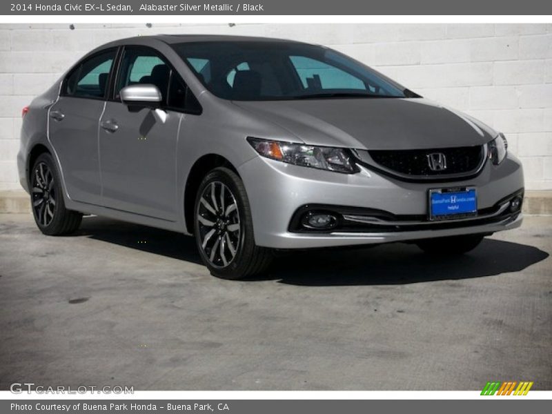 Alabaster Silver Metallic / Black 2014 Honda Civic EX-L Sedan