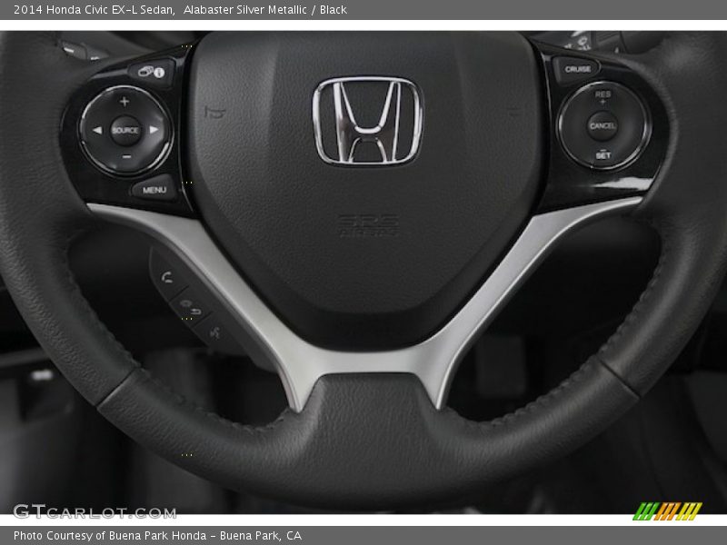 Alabaster Silver Metallic / Black 2014 Honda Civic EX-L Sedan