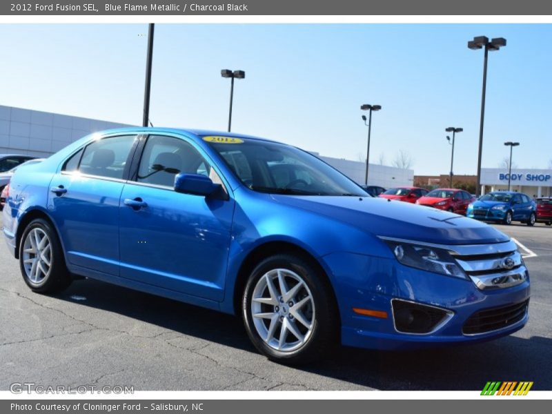 Blue Flame Metallic / Charcoal Black 2012 Ford Fusion SEL