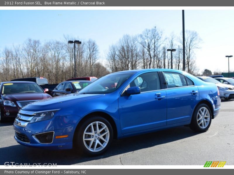 Blue Flame Metallic / Charcoal Black 2012 Ford Fusion SEL