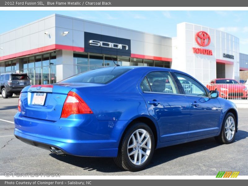 Blue Flame Metallic / Charcoal Black 2012 Ford Fusion SEL