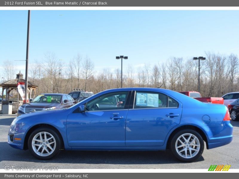 Blue Flame Metallic / Charcoal Black 2012 Ford Fusion SEL