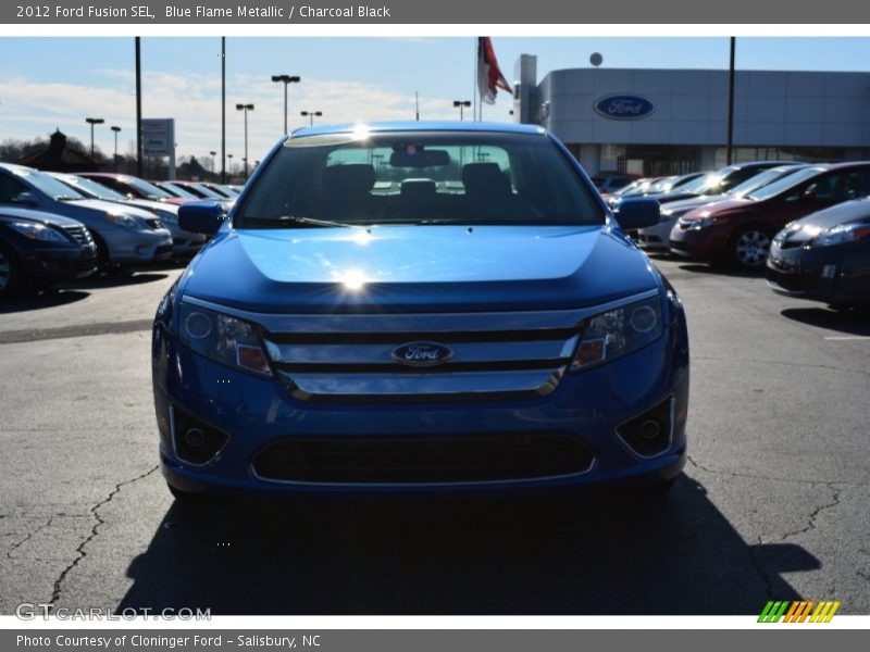 Blue Flame Metallic / Charcoal Black 2012 Ford Fusion SEL