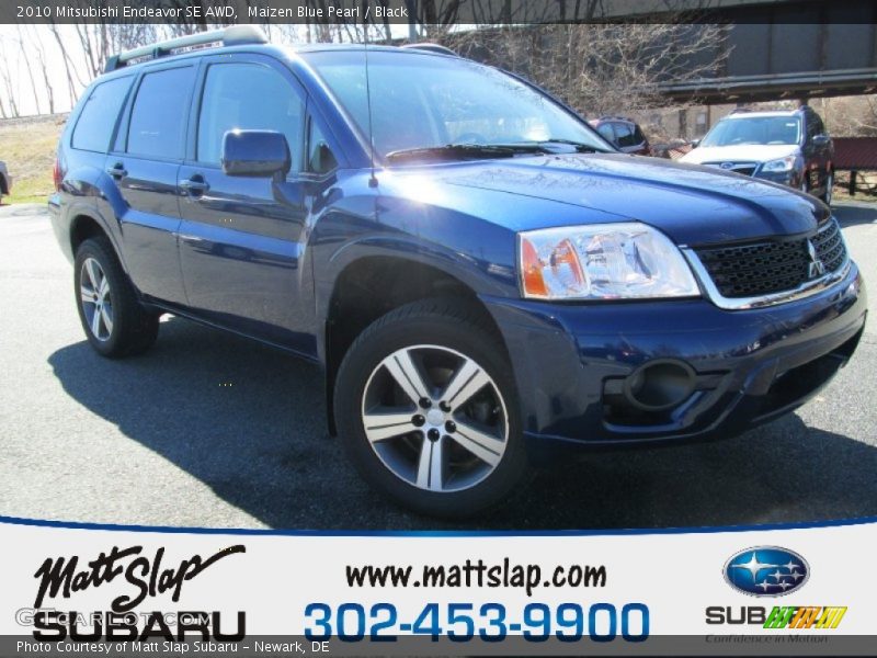 Maizen Blue Pearl / Black 2010 Mitsubishi Endeavor SE AWD