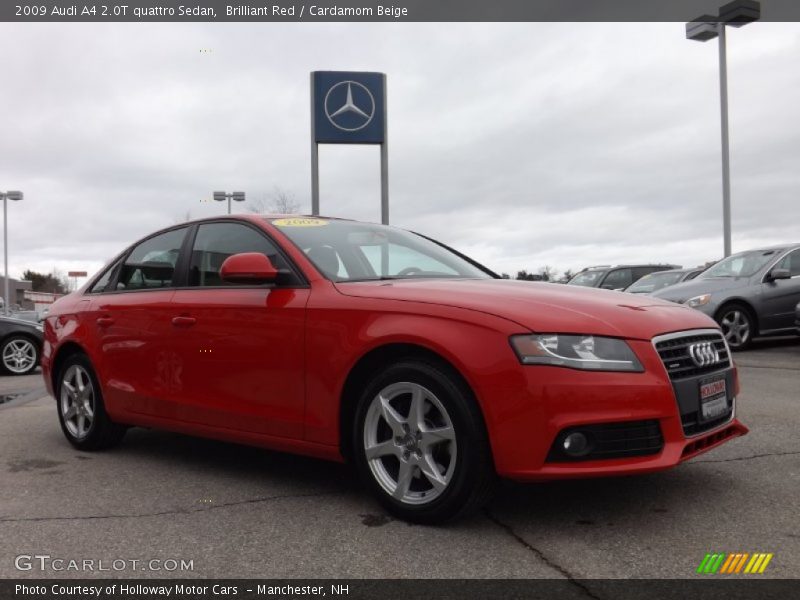 Brilliant Red / Cardamom Beige 2009 Audi A4 2.0T quattro Sedan