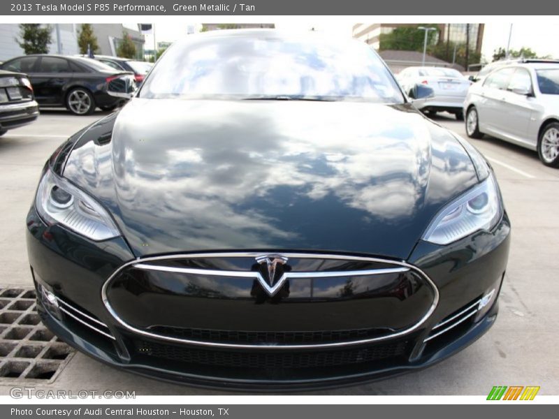 Green Metallic / Tan 2013 Tesla Model S P85 Performance