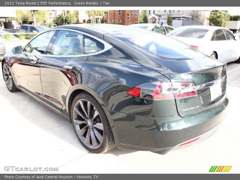Green Metallic / Tan 2013 Tesla Model S P85 Performance