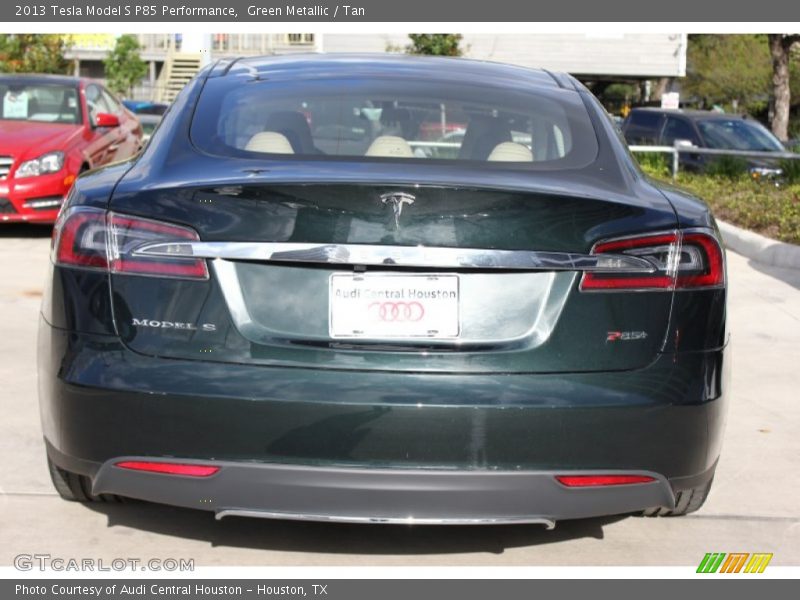 Green Metallic / Tan 2013 Tesla Model S P85 Performance