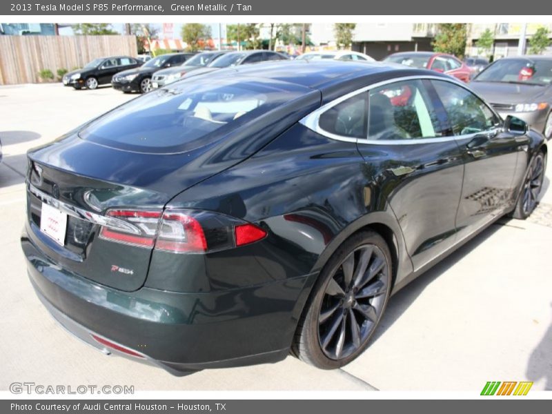 Green Metallic / Tan 2013 Tesla Model S P85 Performance