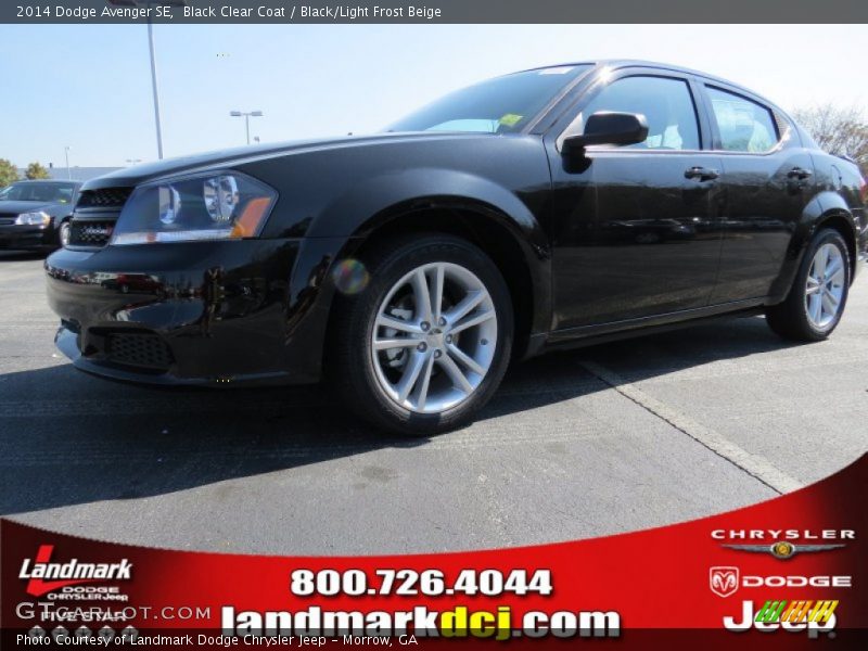 Black Clear Coat / Black/Light Frost Beige 2014 Dodge Avenger SE