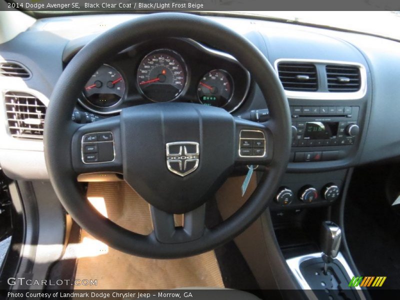 Black Clear Coat / Black/Light Frost Beige 2014 Dodge Avenger SE