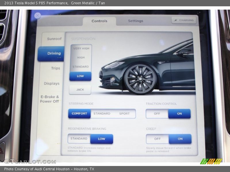 Controls of 2013 Model S P85 Performance