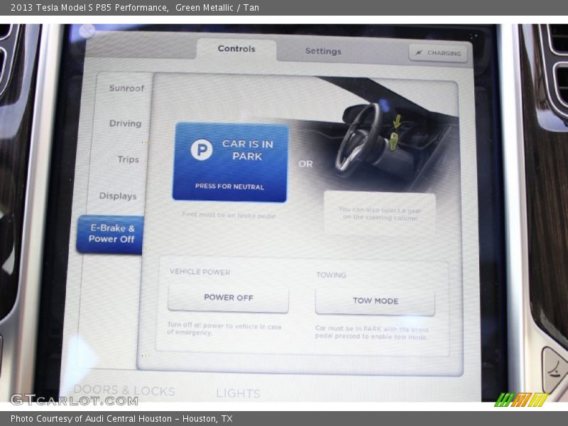 Controls of 2013 Model S P85 Performance