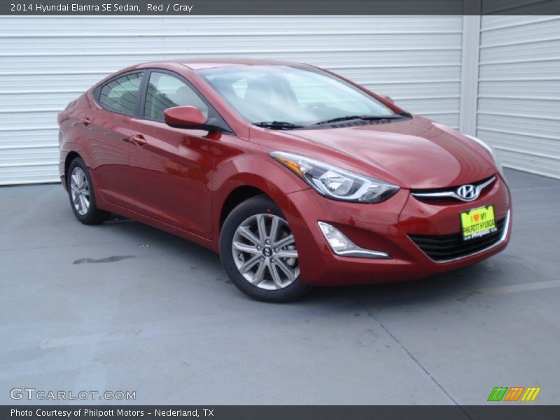 Red / Gray 2014 Hyundai Elantra SE Sedan