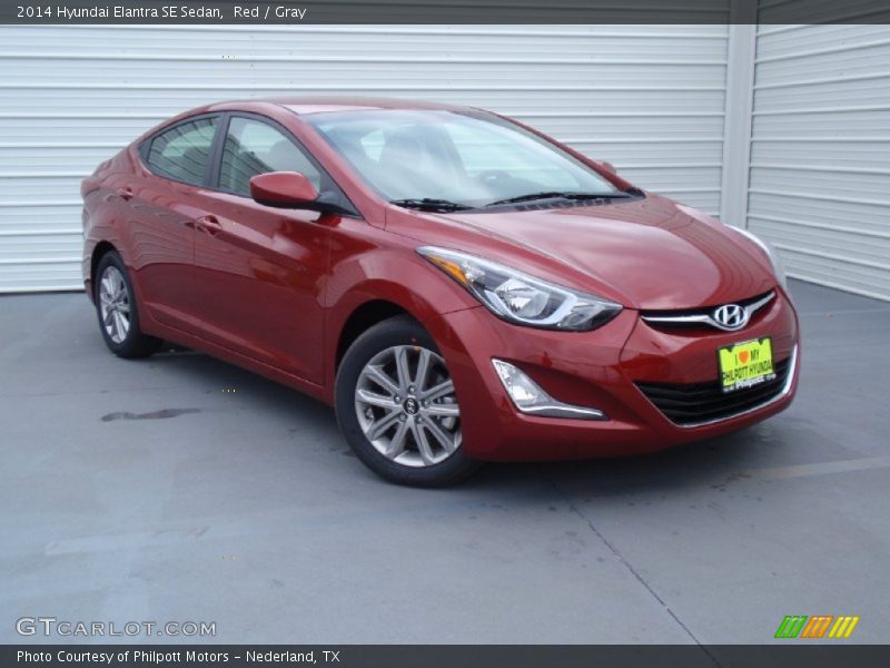 Red / Gray 2014 Hyundai Elantra SE Sedan