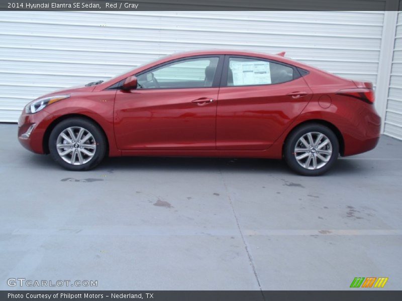 Red / Gray 2014 Hyundai Elantra SE Sedan