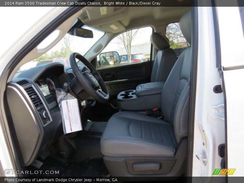Bright White / Black/Diesel Gray 2014 Ram 3500 Tradesman Crew Cab Dually Chassis