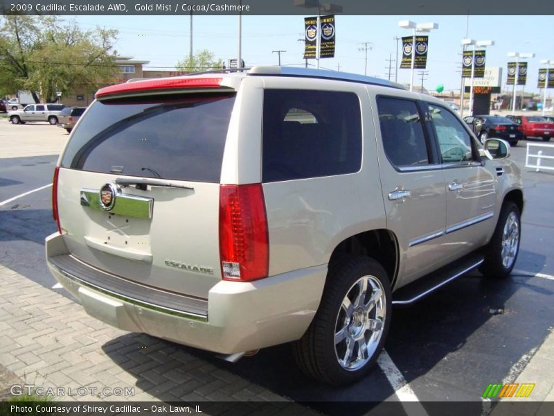 Gold Mist / Cocoa/Cashmere 2009 Cadillac Escalade AWD