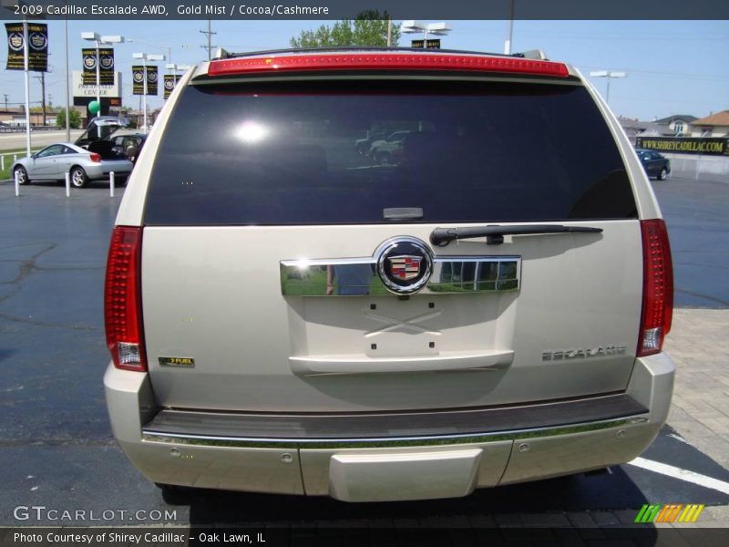 Gold Mist / Cocoa/Cashmere 2009 Cadillac Escalade AWD