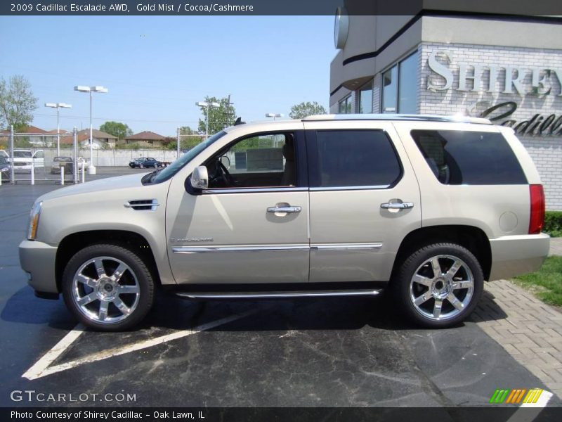 Gold Mist / Cocoa/Cashmere 2009 Cadillac Escalade AWD
