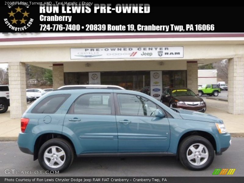 Teal Metallic / Ebony 2008 Pontiac Torrent AWD