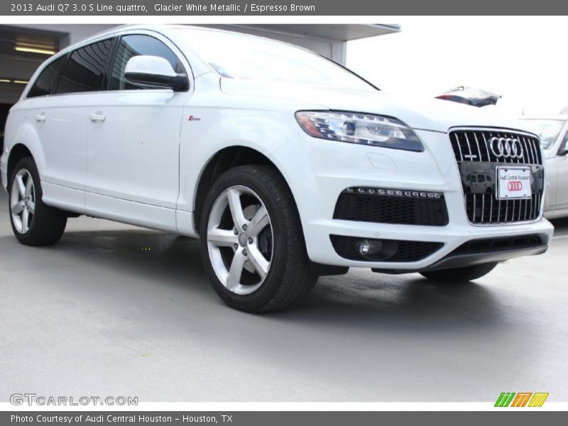 Glacier White Metallic / Espresso Brown 2013 Audi Q7 3.0 S Line quattro