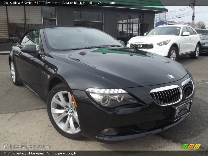 Azurite Black Metallic / Champagne 2010 BMW 6 Series 650i Convertible