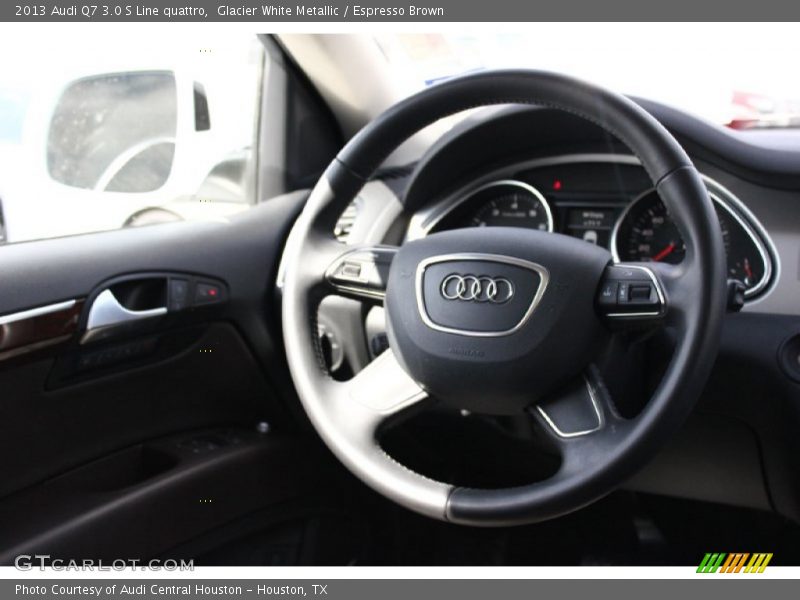 Glacier White Metallic / Espresso Brown 2013 Audi Q7 3.0 S Line quattro