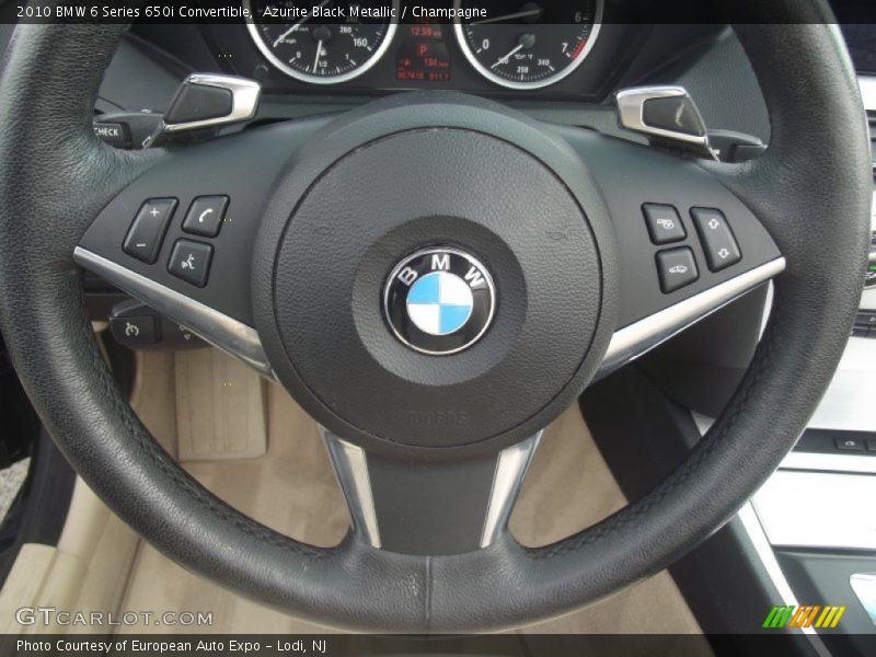 Azurite Black Metallic / Champagne 2010 BMW 6 Series 650i Convertible