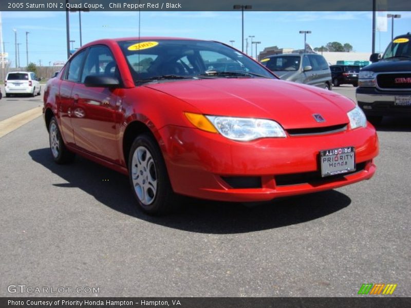 Chili Pepper Red / Black 2005 Saturn ION 2 Quad Coupe